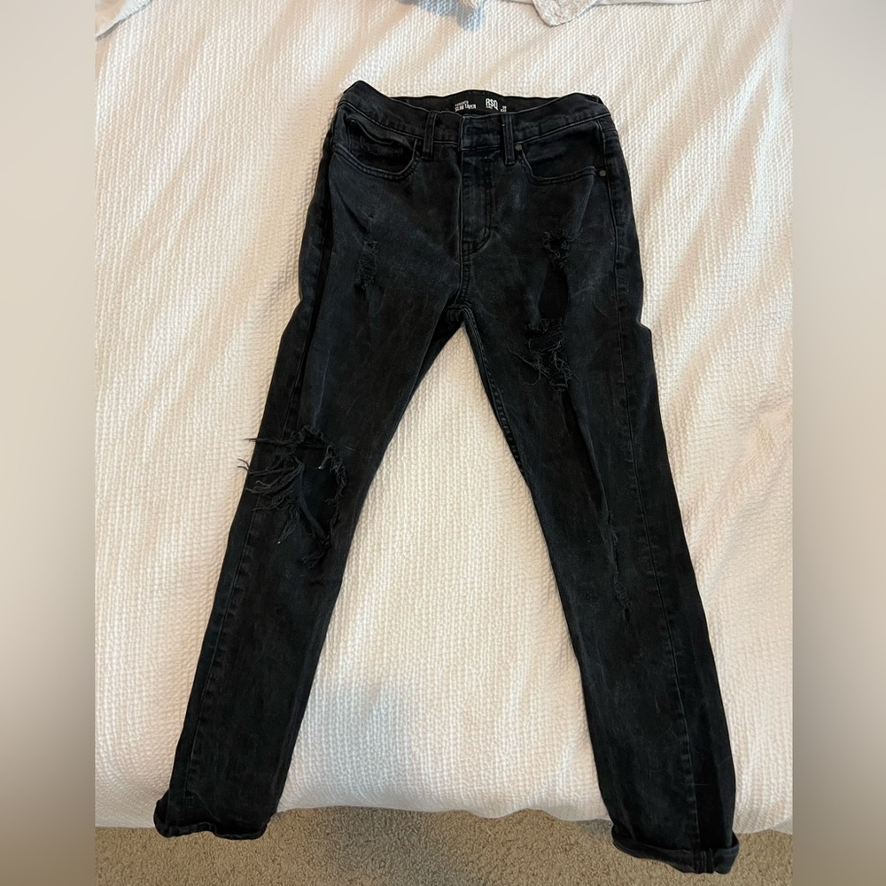 RSQ Toronto slim taper black jeans. Size 30x32